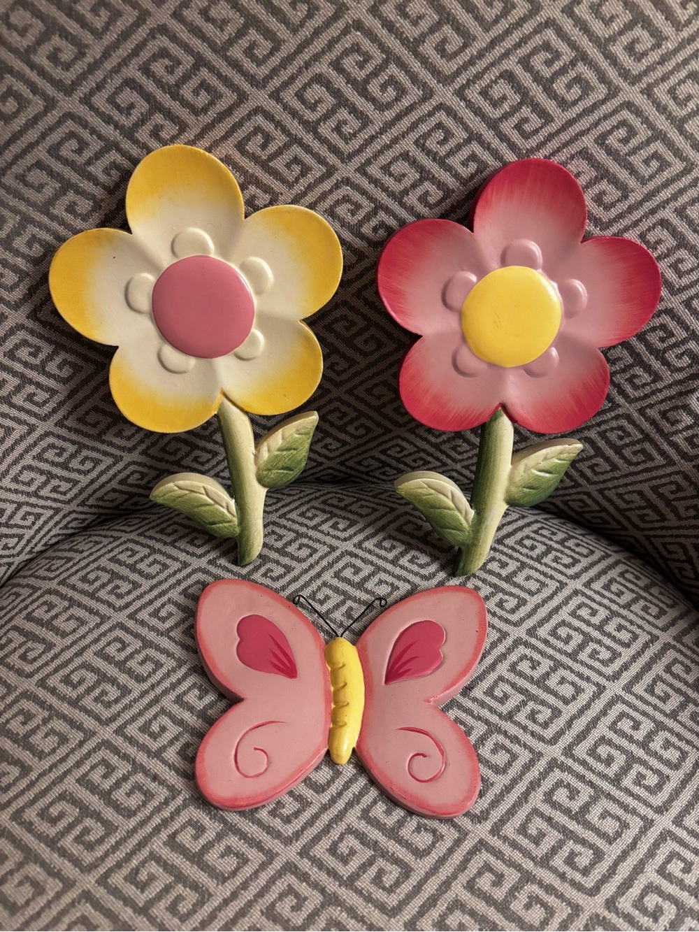 Pink and Yellow Floral Wall Decor Set - Home Wall Decor